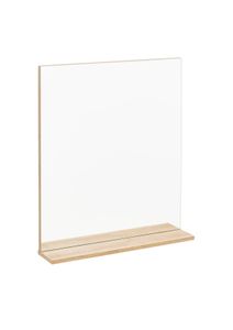 FACKELMANN Spiegelelement FINN / Badspiegel mit Ablage / Maße (B x H x T): ca. 60 x 69,5 x 13,5 cm / hochwertiger rechteckiger Spiegel fürs Badezimmer und WC / Ablage: Braun hell / Breite: 60 cm
