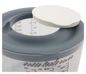 Messbecher Mixbecher mit Handgriff 2 Liter Skala Deckel und Spritzschutzdeckel 2 Stück, Farbe:Grau