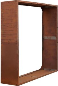 Cortenstahl Sichtschutzwand Brennholzregal 150x150x38 cm Rost Holzlager Edelrost Cortenstahl Sichtschutzwand Brennholzregal 150x150x38 cm Rost Holzlager Edelrost