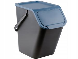 Practic BINI Mülltrennungssystem 25l für die Küche, Kunststoff (PP) BPA-frei, schwarz/blau, 25l (39,0 x 25 x 38,0 cm)