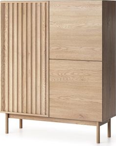 Wohnzimmerschrank Saori K3D Kommode 106X130X37 Cm 3 Türiger Hoghboard Cremona Eiche