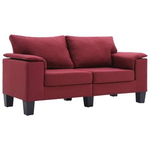 ❀ Hohe Qualität 2-Sitzer-Sofa Sofagarnitur Wohnlandschaft-Sofa Couch Relaxsofa Weinrot Stoff