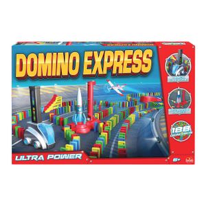 Goliath 81009 - Domino Express Ultra Power, Domino-Set für Ihnen eigenen Domino Day, Aufregende Stunts mit Dominosteinen, Aufbaufahrzeug und viel Zubehör, ab 6 Jahren