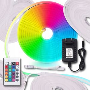 Neónový LED pás 5M s diaľkovým ovládaním IP65 vodotesný flexibilný Rgb LED
