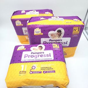 Pampers Progressi Primi Giorni 84 Windeln Zwei Packungen Größe 1 2-5 Kg und ein Baby Windeln Saugstark Super weich