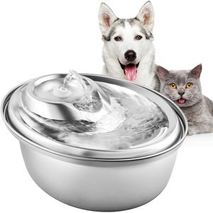 3L Edelstahl Haustier Wasserspender Trinkbrunnen Trinknapf Haustier Automatisch Wasserspender für Katzen Hunde