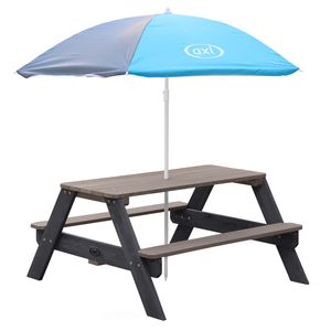 AXI Nick Kinder Picknicktisch aus Holz | Kindertisch in Grau mit Sonnenschirm für den Garten