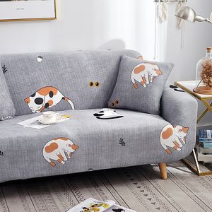 1/2/3/4 Sitzer Stretch Sofabezug Couch Lounge Recliner Schonbezug Protector Xmas Easy Fit,Farbe: Katze,Größe:2 Sitzer (57 * 72,83 '')