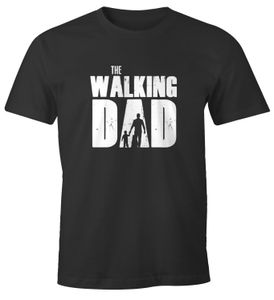 Herren T-Shirt The Walking Dad Vater Papa Geschenk Fun-Shirt Moonworks® anthrazit XXL