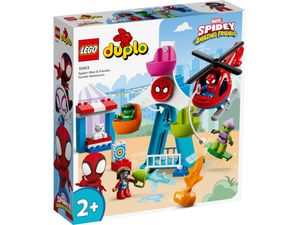 LEGO 10963 DUPLO Marvel Spider-Man & Friends: Jahrmarktabenteuer, Freizeitpark mit Spielzeug-Hubschrauber, Hulk und Green Goblin Figur, ab 2 Jahre