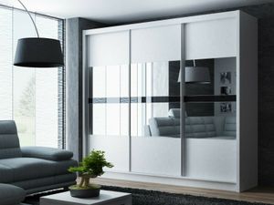 Schiebeschrank BATUMI 250 cm , Kleiderschrank Schiebetürenschrank , ( WEISS )