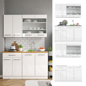 Vicco Küchenzeile Single Einbauküche 140 cm Küchen Hochglanz Fame-Line Vicco Küchenzeile Single Einbauküche 140 cm Küchen Hochglanz Fame-Line