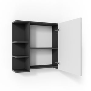 Vicco Bad Spiegelschrank Fynn, 80 x 64 cm, Anthrazit/Weiß