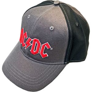 AC/DC Unisex Czapka z daszkiem: Czerwone logo (2 odcienie), szary i niebieski