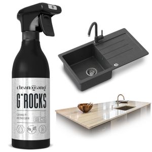 Cleangang Granitoberflächen-Reiniger - 500ml Sprühflaschen - für die Reinigung von schwarzen Granitspülen VORSICHTIGES SCHUTZMITTEL FÜR GLANZ