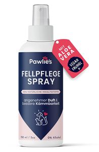 Pawlie’s Fellpflege Spray für Hunde & Katzen - für samtweiches & glänzendes Fell, Fellpflege Hund, Entfilzungsspray Hunde, Fellpflege Katze, Hundeparfüm, Hunde, Hunde Zubehör, Hundepflege
