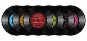 Rockbites - 6er Set Untersetzer Record LP Langspielplatte (101193) Bierdeckel