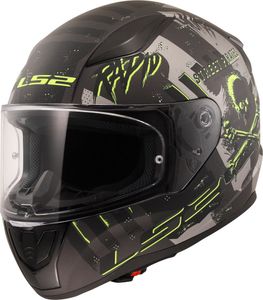 LS2 Integralhelm "FF353 Rapid II Pirates schwarz / titan / neongelb matt, Gr. 65 / 66 = 3XL