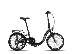 PACTO SIX - Hollandrad Hochwertiges Klappfahrrad 27cm Aluminiumrahmen Bike 20 Zoll Aluminiumräder Bicycle, 6 Speed Shimano Gänge Faltrad Klapprad