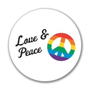 HUURAA! Aufkleber Love & Peace Liebe Sticker 10cm mit Friedens Motiv