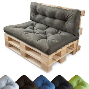 Cloud Pillow Pallet Cushion Outdoor Waterproof 120 x 80 - Polyesterový Vankúš na Sedenie z Paliet Odolný Voči Oderu - Príjemný na Dotyk Euro Pallet Seat Cushion - Create Cushion Pallet Furniture (Graphite)