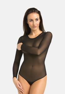 Teyli Langärmeliger Mesh-Bodysuit für Frauen Ero Female 2406 schwarz L