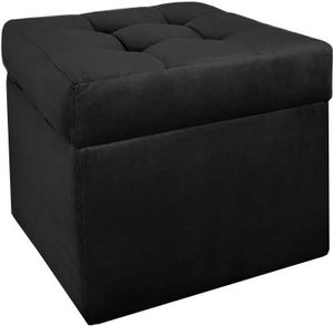 mg design Polsterhocker, 45x45 cm, Farbe Grafiet – weicher Sitz, aufklappbar mit Stauraum (50l) hält Einer Belastung von bis zu 100 kg Stand