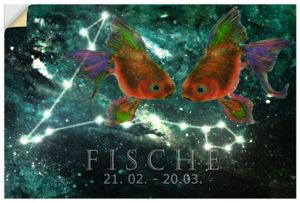 ARTland Wandbild, selbstklebend Sternzeichen - Fische Größe: 90x60 cm