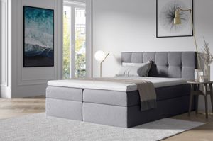 Polsterbett mit Stauraum 120x200 RECIVIO – Hellgrau