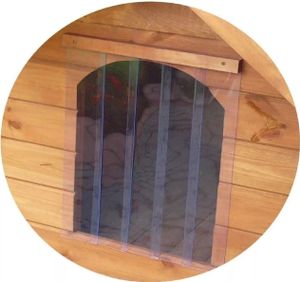 Vorhang zum Katzenhaus outdoor XXL Kunststoff Wetterbeständig Hütte 20x20 cm 8977