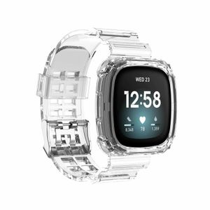 Strap-it Fitbit Versa 3 Kristallarmband mit Rahmen (Transparent)