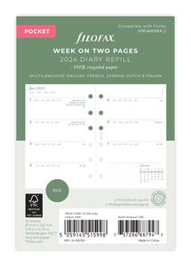 Filofax Kalendereinlage Pocket: Eco Week on two pages 2024 Diary Refill