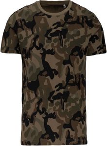 Herren T-Shirt Camo-Tarnung - Olive Camouflage, XXL