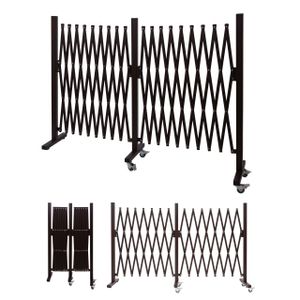 Siatka odgradzająca HWC-B34, nożycowa siatka odgradzająca, aluminiowe wysuwane kółka brązowe ~ wysokość 109 cm, szerokość 60-530 cm