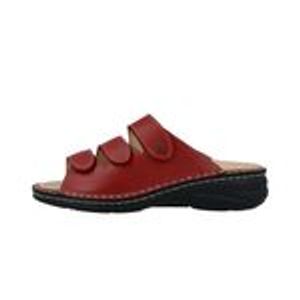 Finn Comfort Hellas Damenpantolette, Pomodore (Rot), Leder, Bequem - Damenschuhe Pantolette /  Zehentrenner, Rot, leder (nube)&nbsp