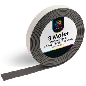 OfficeTree ® Magnetband - 3 m - selbstklebend für sichere Magnetisierung von Plakaten Fotos Papier - (wp)