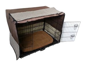 MyPets® Komplettset SAFE Hundegitterbox Hundetransportbox Hundekäfig Hund Box Schoko Größe XXL
