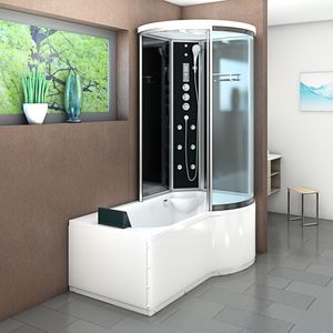 Kombination Badewanne Dusche K55-L33-EC Duschtempel 170x100 cm