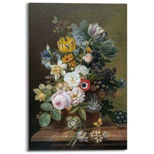 Wandbild Deco Panel Eelkema Stillleben mit Blumen Alte Meister - Blumen - Schmetterling