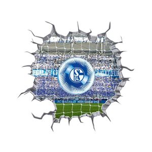 FC Schalke 04 LED-Lampe in Ballform mit 3D-Wandtattoo