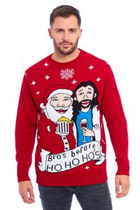UglyXmas Weihnachtspullover Damen & Herren Christmas Sweater "Bro's before Ho. Ho Ho" Größe L