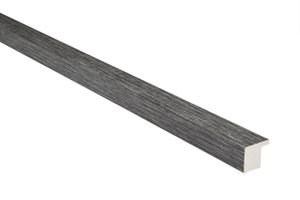 HEXIM Lamellenwand HDPS Polystyrol - Lamellen Wandverkleidung Akustikpaneele Wandpaneele Holz Imitat - (1 Abschlussleiste - dunkelgraue Holzstruktur) Holzoptik