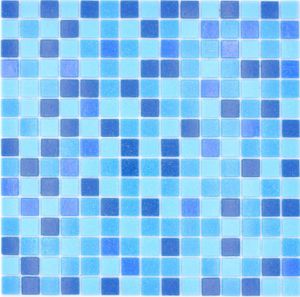 Mosaikfliese Glasmosaik Classic Mix Glas mix türkis blau papierverklebt Poolmosaik Schwimmbadmosaik MOS210-PA327