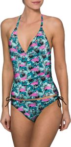 BECO the world of aquasports Tankini BECO Wende-Empire Line Tankini kaschierender Neckholder in zwei exotischen Designs türkis-pink 40 C BECO the world of aquasports Tankini BECO Wende-Empire Line Tankini kaschierender Neckholder in zwei exotischen Designs türkis-pink 40 C