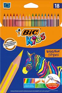 Kredki ołówkowe Eco Evolution Stripes BIC Kids 18 kolorów