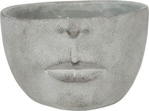 Clayre & Eef Blumentopf 24x23x15 cm Grau Stein Gesicht