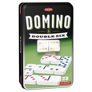 Tactic Domino Game Double 6 Junior 19.5 Cm White