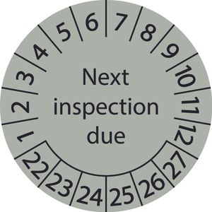 100 Stück "Prüfetiketten" 15 mm -selbstklebende "Mehrjahresprüfetiketten, Next inspection due, Startjahr: 2022" ES-PRNID-6-2022-15-154-PA