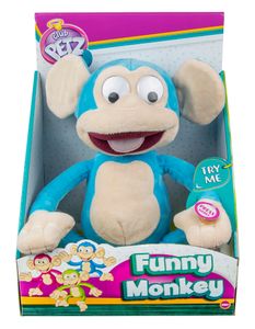 Kichernder Affe blau Maskottchen Fufris Funny Monkey