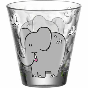 Dětský hrnek Leonardo Bambini Optic Elephant, sodovkovo-vápenaté sklo, vícebarevný, 215 ml, 023552